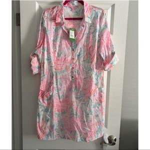 Lilly Pulitzer Pink & Aqua Floral Tunic Dress